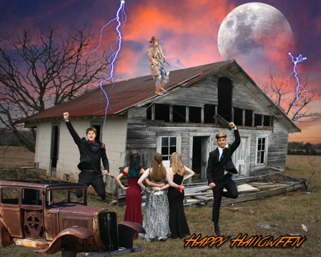 halloween green screen template