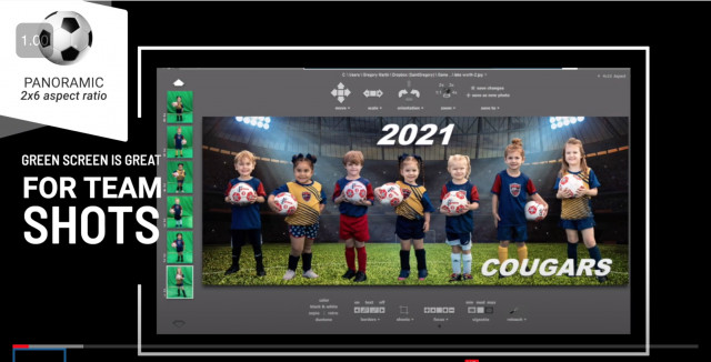 panoramic green screen sports template